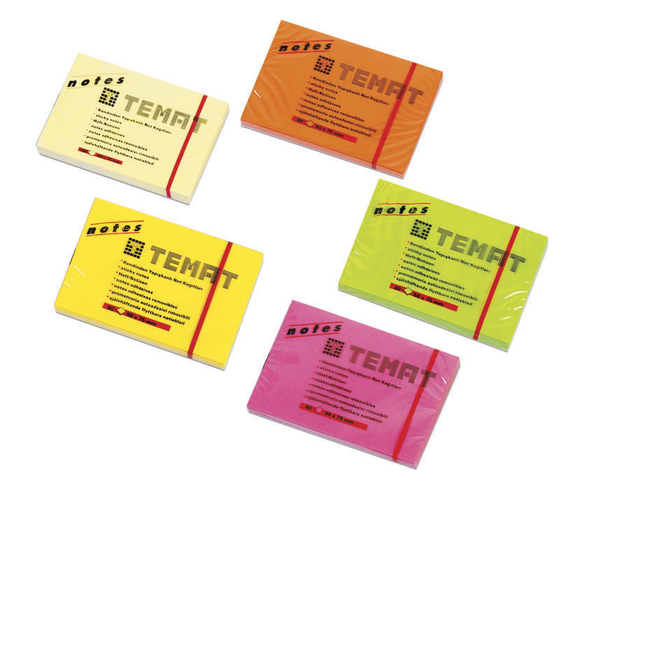 TEMAT 50X75 MM NOT KAĞIDI 80 ypr FOS PEMBE