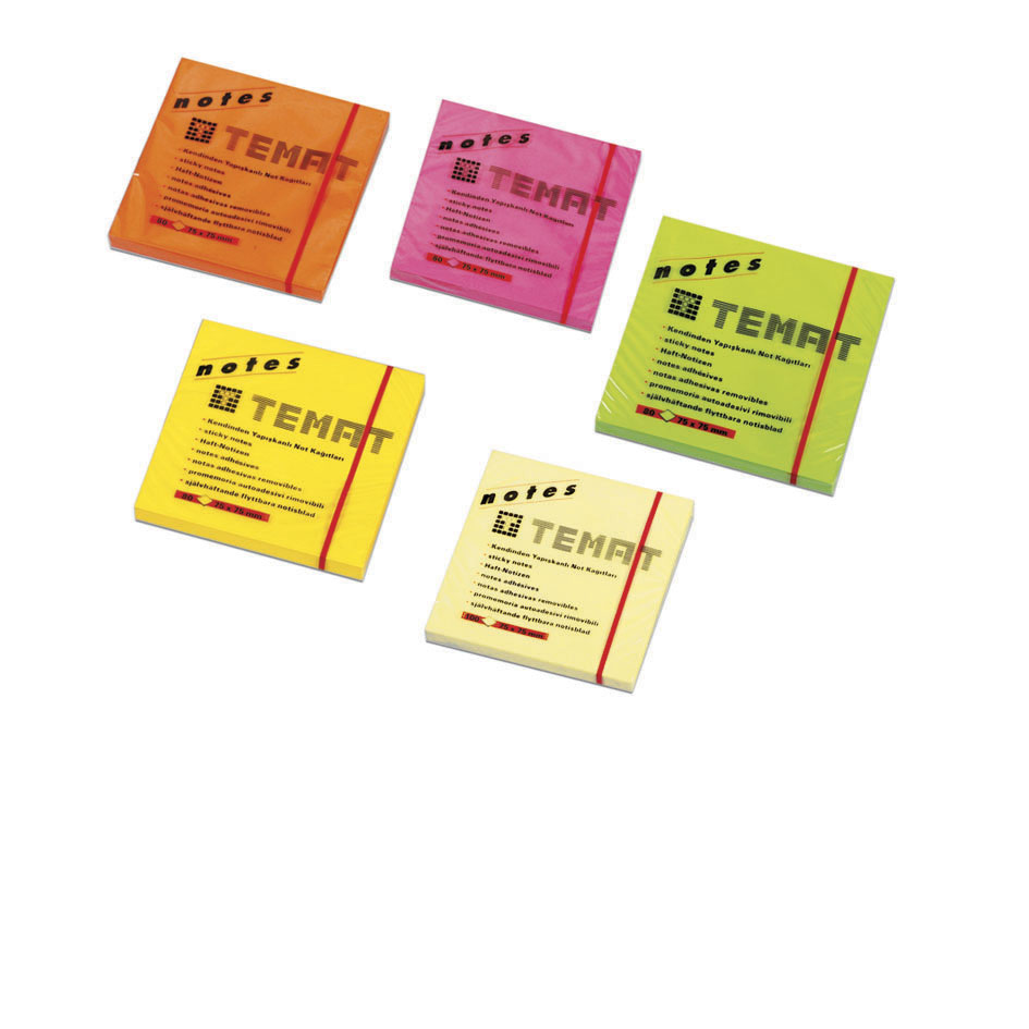 TEMAT 75X75 MM NOT KAĞIDI 80 ypr FOS PEMBE