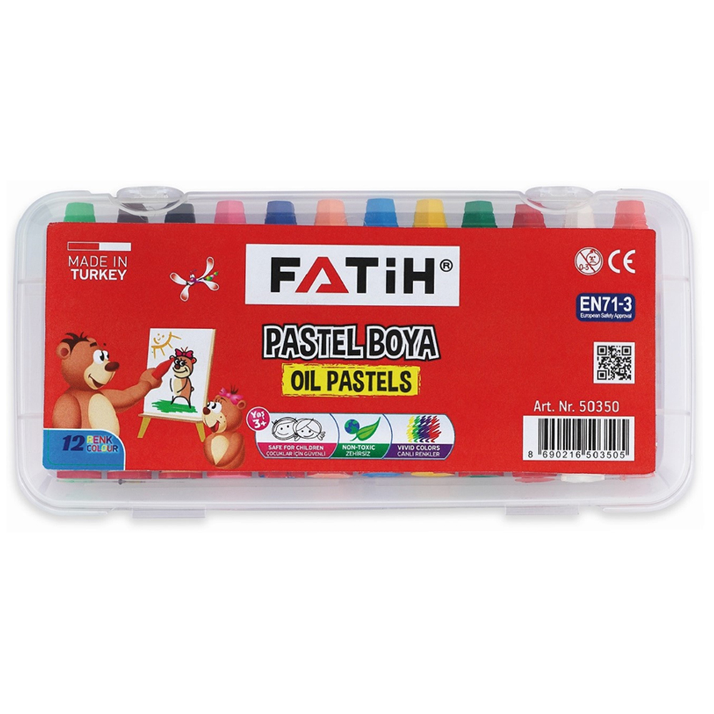 Fatih Pastel Boya 12 Renk King Size (Çantalı) 