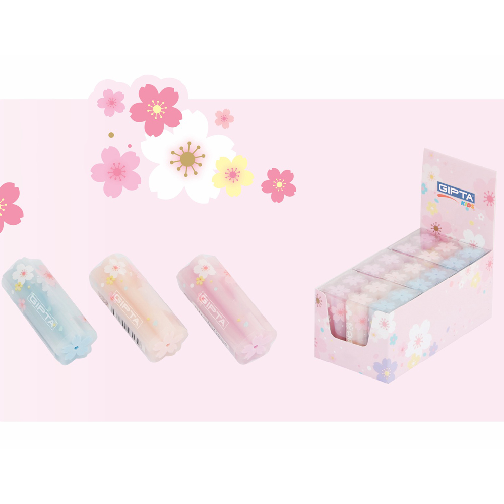 GIPTA SİLGİ - TRANSPARENT ÇİÇEKLİ ŞEKİLLİ 18Lİ