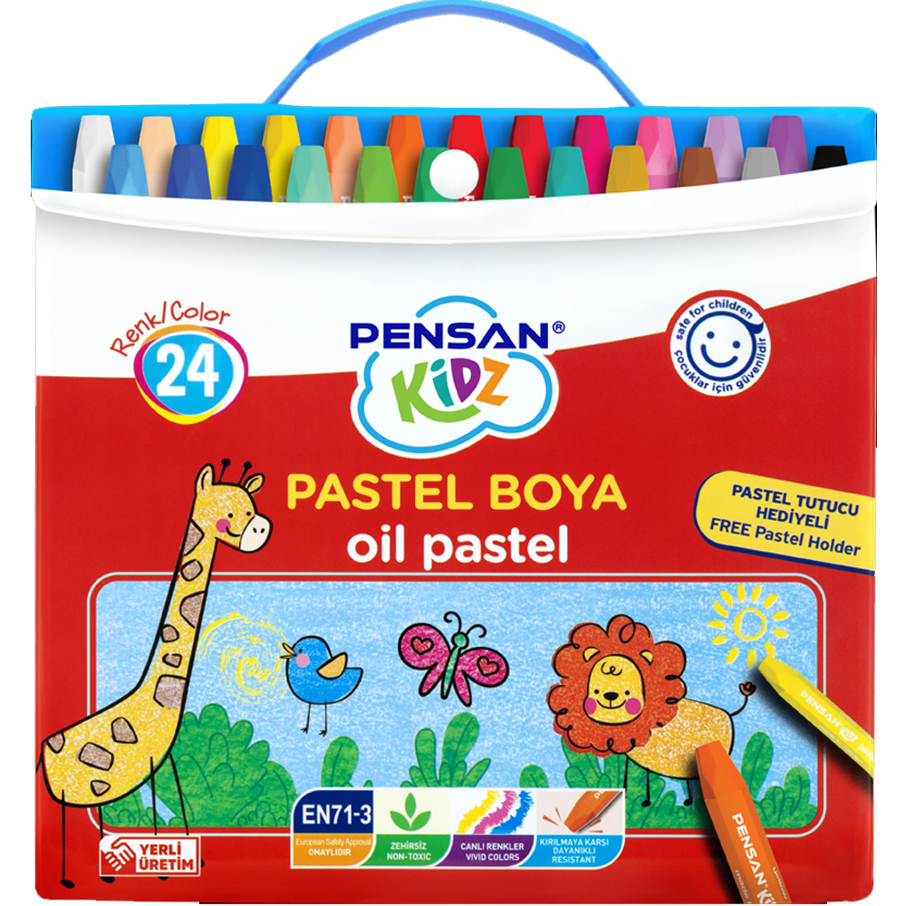 PENSAN KİDZ ÇANTALI PASTEL BOYA 24 RENK YENİ ÜRÜN