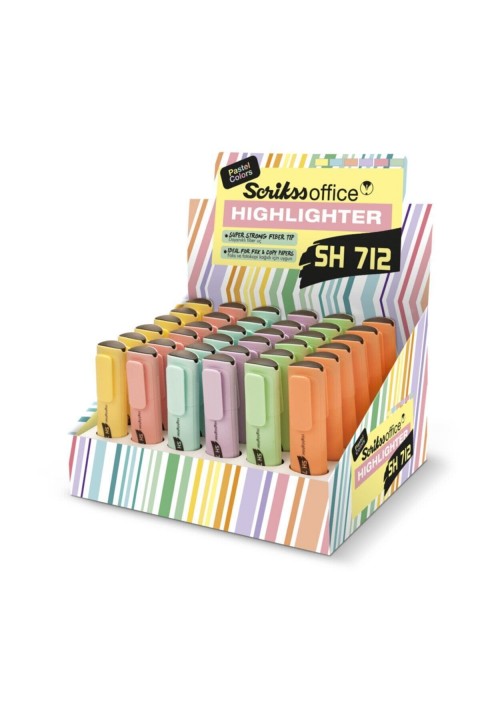 SCRİKSS SH712  Pastel Fosforlu Kalem 36 Lı Amb.