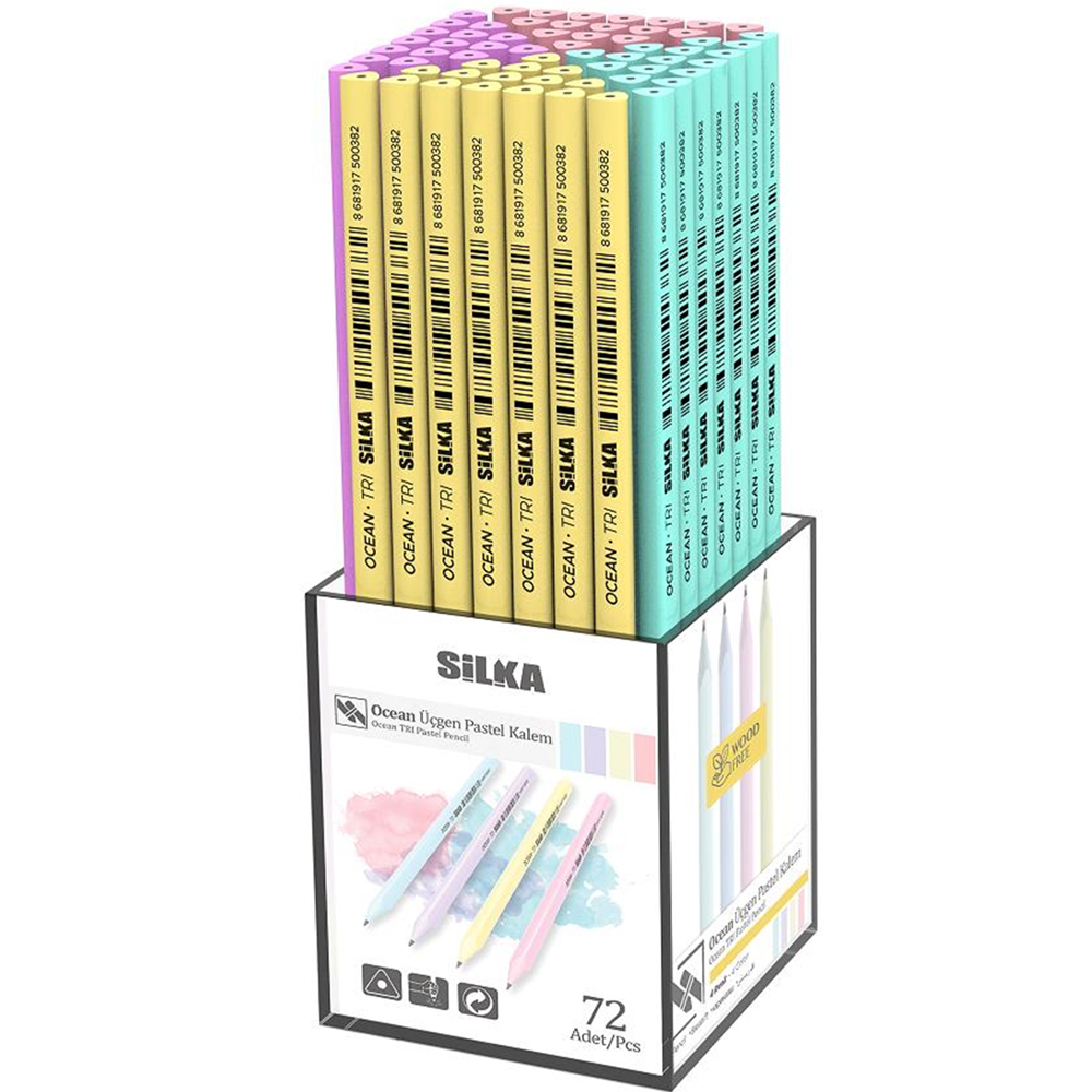 Silka OCEAN PASTEL ÜÇGEN KURŞUN KALEM (72 ADET)