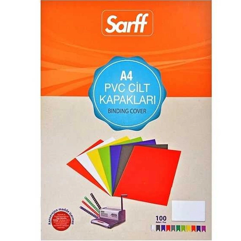 SARFF PVC OPAK BEYAZ A4 CİLT KAPAK 100AD