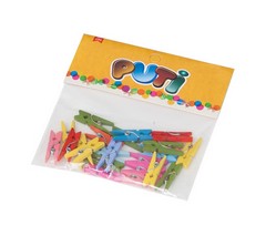 PUTİ AHŞAP KÜÇÜK  MANDAL RENKLİ     24LÜ