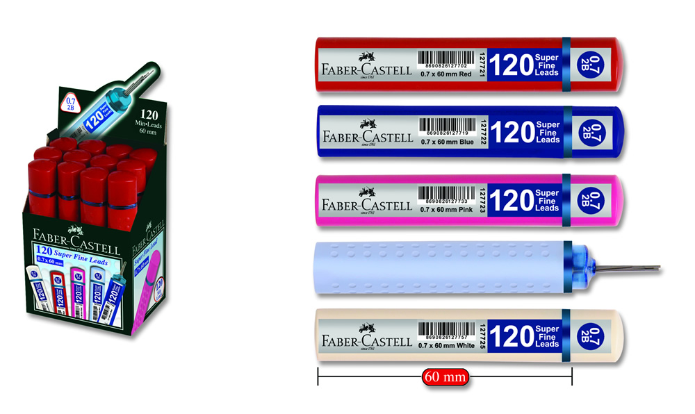 Faber Castell Grip Min 0.7 2B 60mm, 120 li Mavi Tü