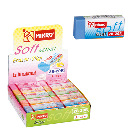 MİKRO 2B-20 RENKLİ NANO 20 Lİ SİLGİ