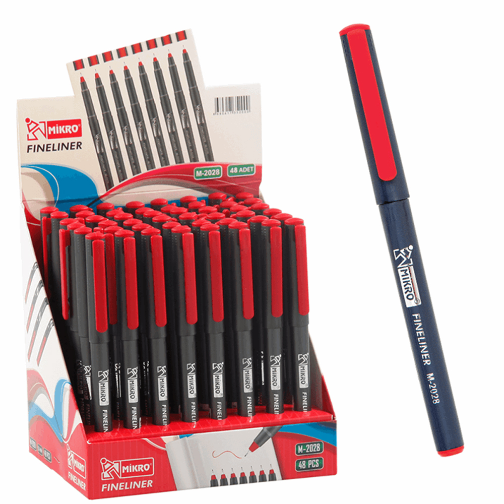MİKRO M 2028-48 KIRMIZI STANDLI FINELINER KALEM