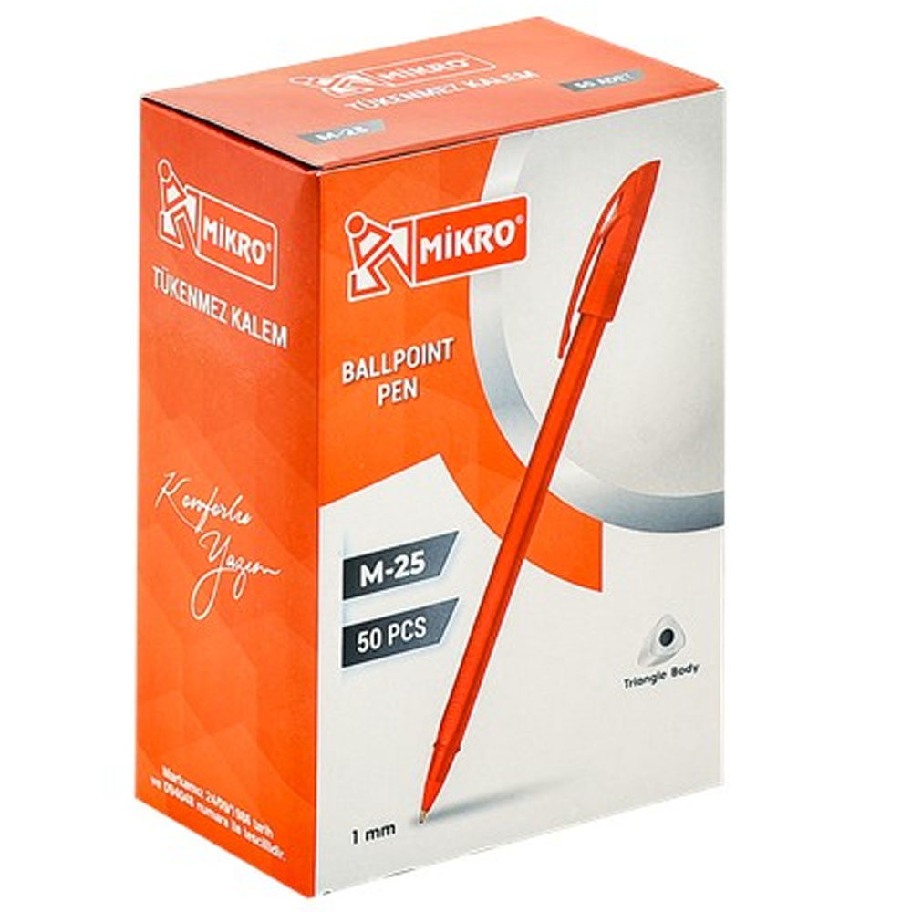 MİKRO M-25 TÜKENMEZ KALEM T.M. KIRMIZI